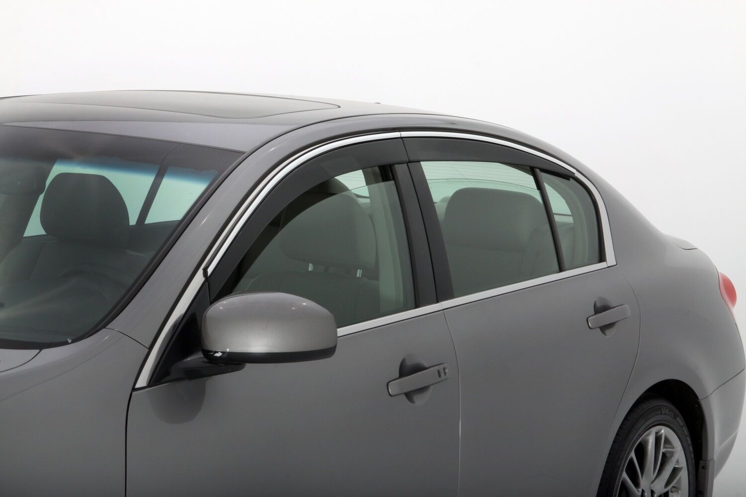 Low Profile Ventvisor Deflector Smoke with Chrome Trim Outside Mount 6 Piece For 2010-2016 SRX Husky Liners