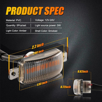 (5pcs/set)  LED Front Grille Lights Raptor Style Amber Light Fit for Chevrolet Silverado 2500HD 2020-2021