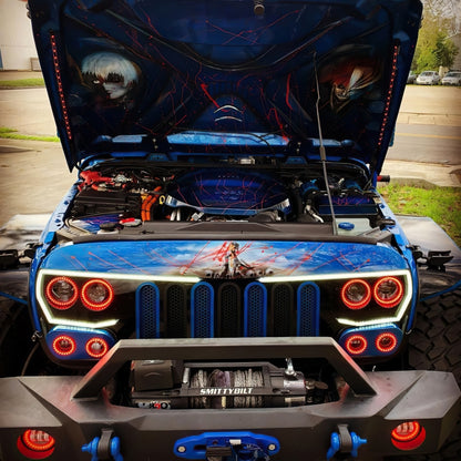 Oracle Vector Jeep Wrangler JK Grille Halo Kit - ColorSHIFT w/ BC1 Controller