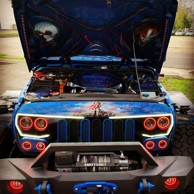 Oracle Vector Jeep Wrangler JK Grille Halo Kit - ColorSHIFT w/ Simple Controller