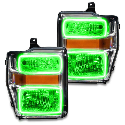 Oracle 08-10 Ford F250/350 Pre-Assembled Halo Headlights- Chrome Housing - w/o Controller