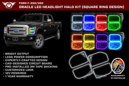 Oracle Ford F250/350 11-16 Halo Kit (Square Ring Design) - w/ Simple Controller
