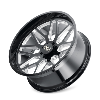 Cali Off-Road 9115 Invader 24x14 / 6x135 BP / -76mm Offset / 87.1mm Hub Gloss Black Milled Wheel
