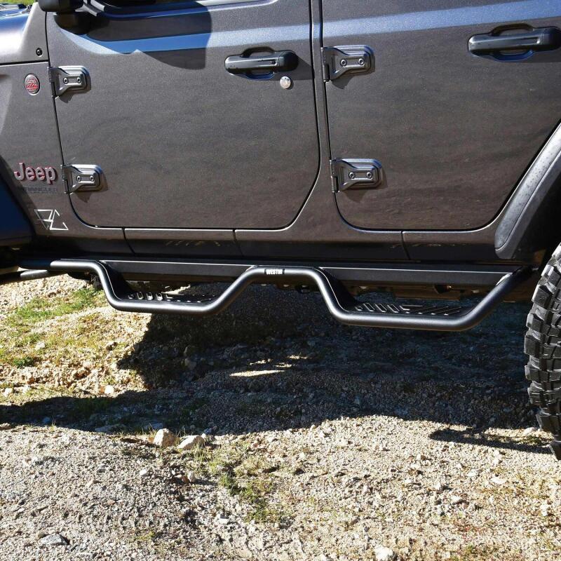 Westin 18-22 Jeep Wrangler JL Unlimited Outlaw Nerf Step Bars - Textured Black