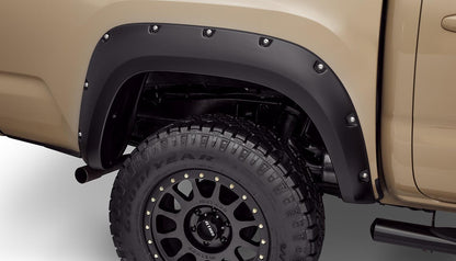 Black Pocket/Rivet Style Smooth Finish Front Fender Flares For 22-26 Toyota Tundra Bushwacker