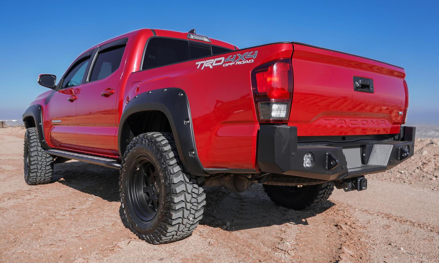 Black Pocket/Rivet Style Smooth Finish Front Fender Flares For 22-26 Toyota Tundra Bushwacker