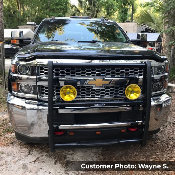 3000 Series StepGuard Center Grille Guard Only Black Powder Coat 2015-2019 Silverado 2500/3500 HD Go Rhino