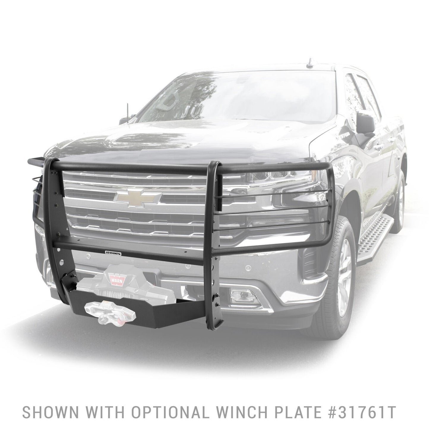 3100 Series StepGuard with Brush Guards Textured Black 2019-2021 Silverado 1500 2022-2022 Silverado 1500 LTD Go Rhino