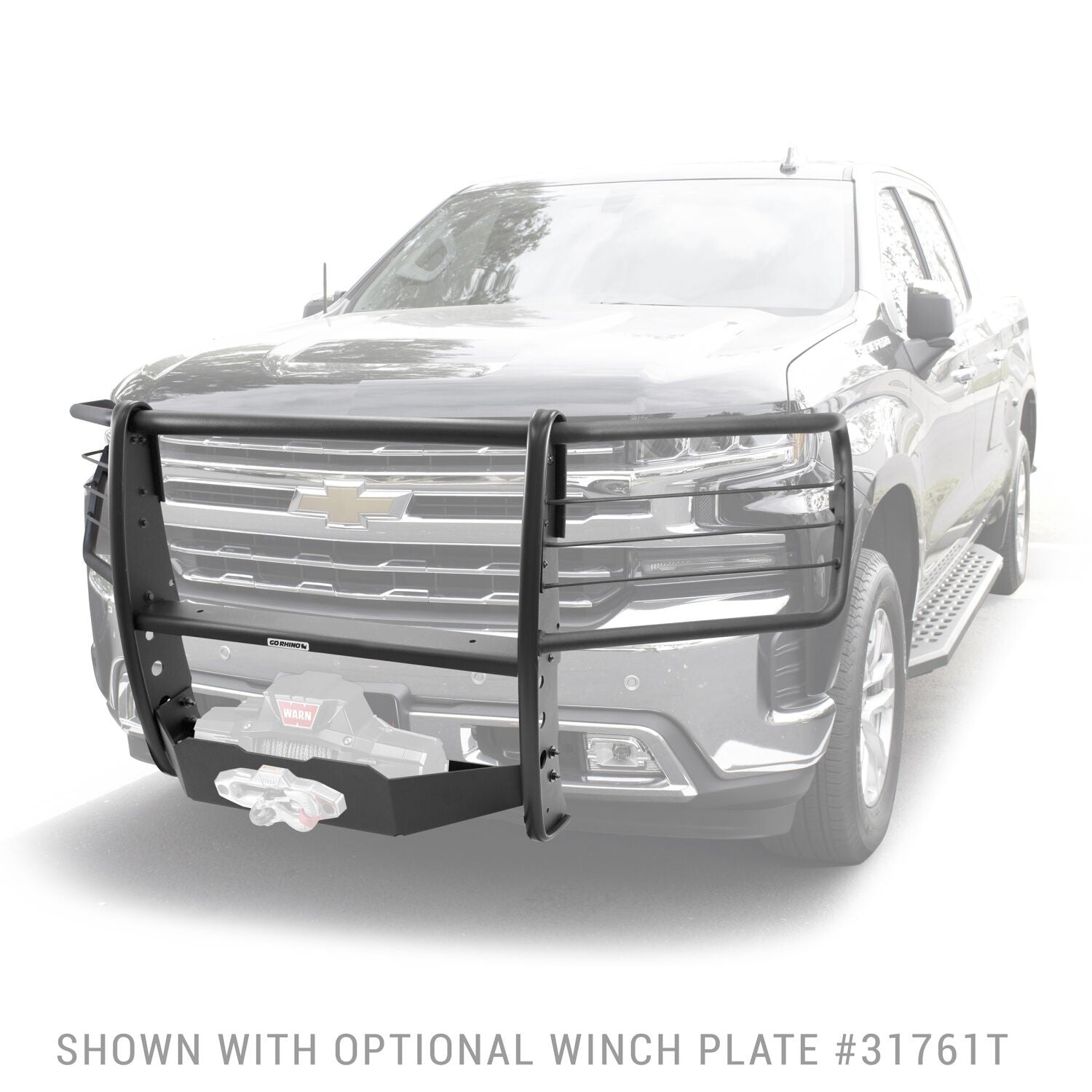 3100 Series StepGuard with Brush Guards Textured Black 2019-2021 Silverado 1500 2022-2022 Silverado 1500 LTD Go Rhino