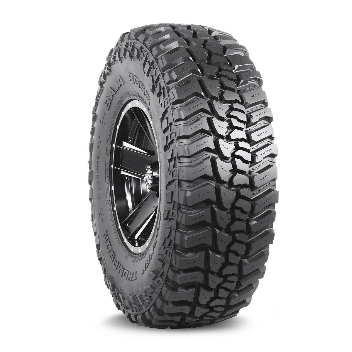 33X13.50R20LT 120Q Baja Boss Asymmetrical tread pattern reduces noise, improves handling and ride
