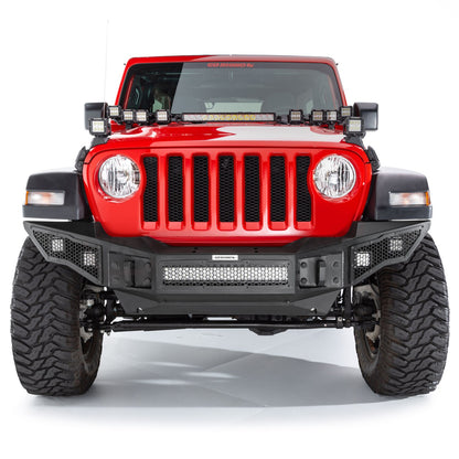 Rockline Front Full Width Bumper Textured Black 2007-2025 Jeep Wrangler JK/JL 2020-2025 Jeep Gladiator Go Rhino