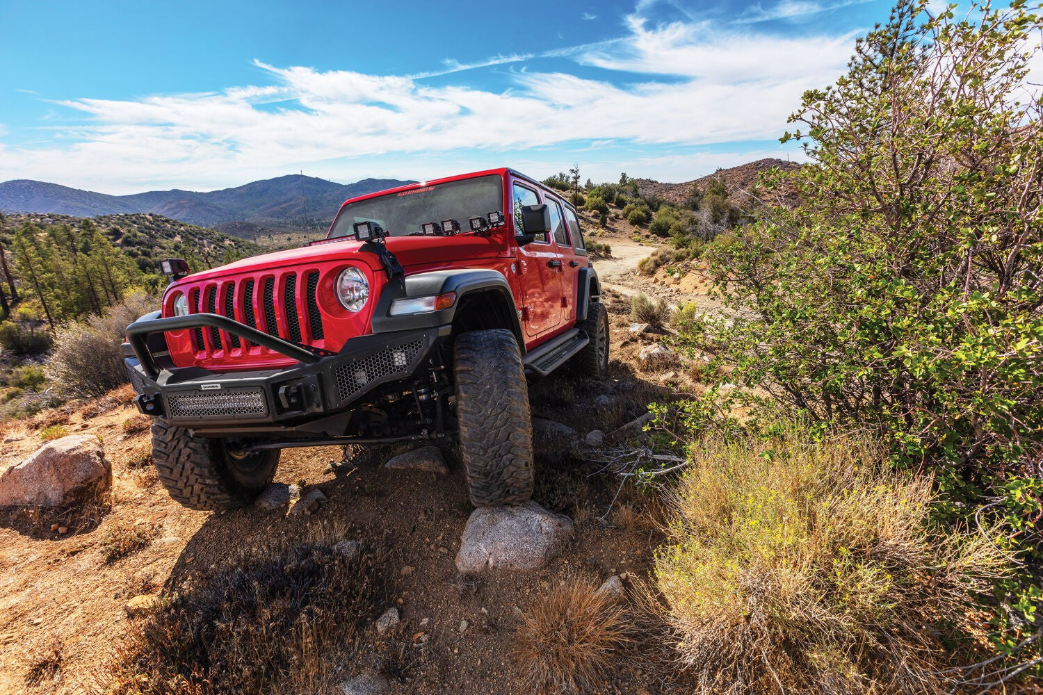 Rockline Front Full Width Bumper W/ Overrider Textured Black 2007-2024 Jeep Wrangler JK/JL 2020-2025 Jeep Gladiator Go Rhino