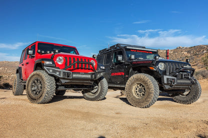 Rockline Front Full Width Bumper W/ Overrider Textured Black 2007-2024 Jeep Wrangler JK/JL 2020-2025 Jeep Gladiator Go Rhino