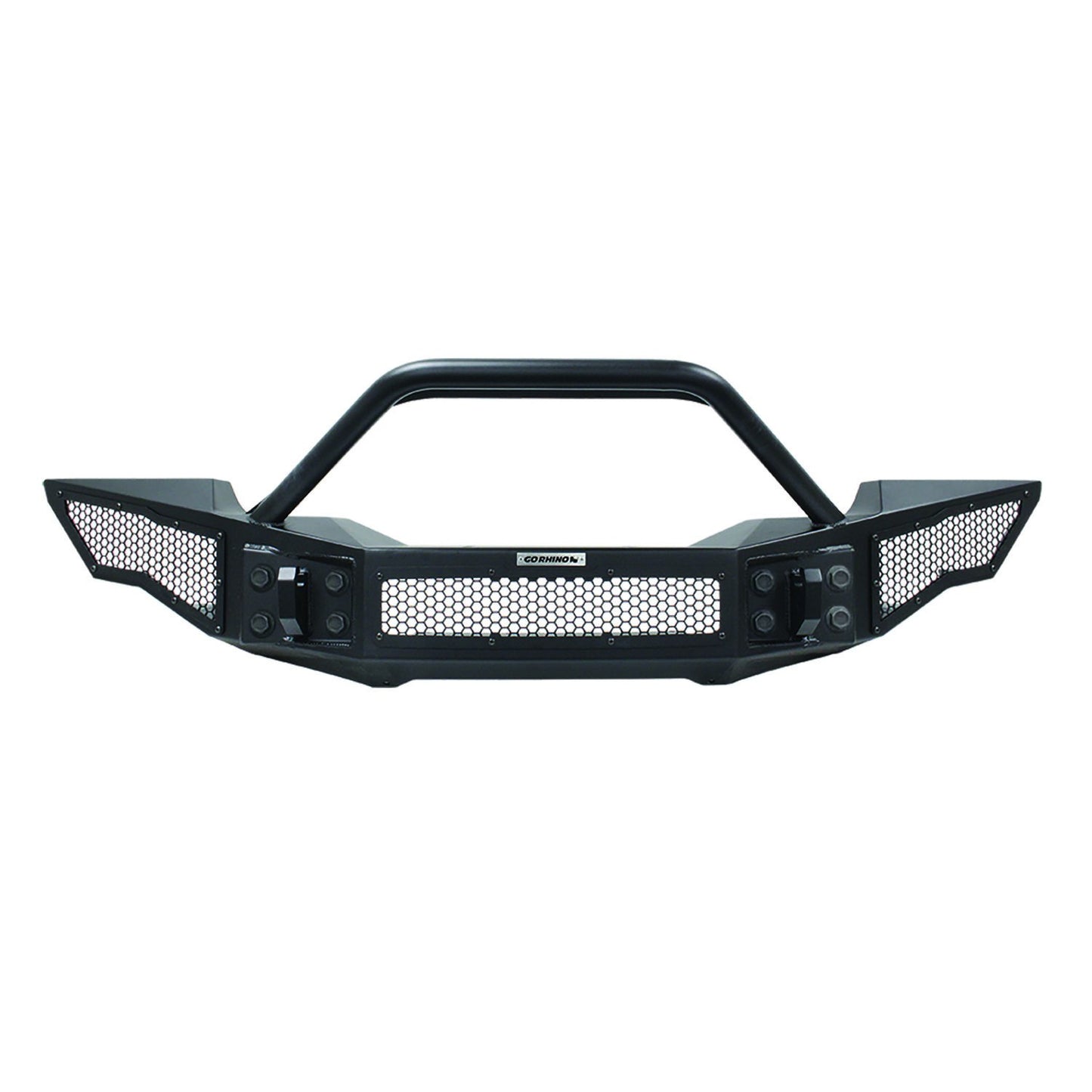 Rockline Front Full Width Bumper W/ Overrider Textured Black 2007-2024 Jeep Wrangler JK/JL 2020-2025 Jeep Gladiator Go Rhino