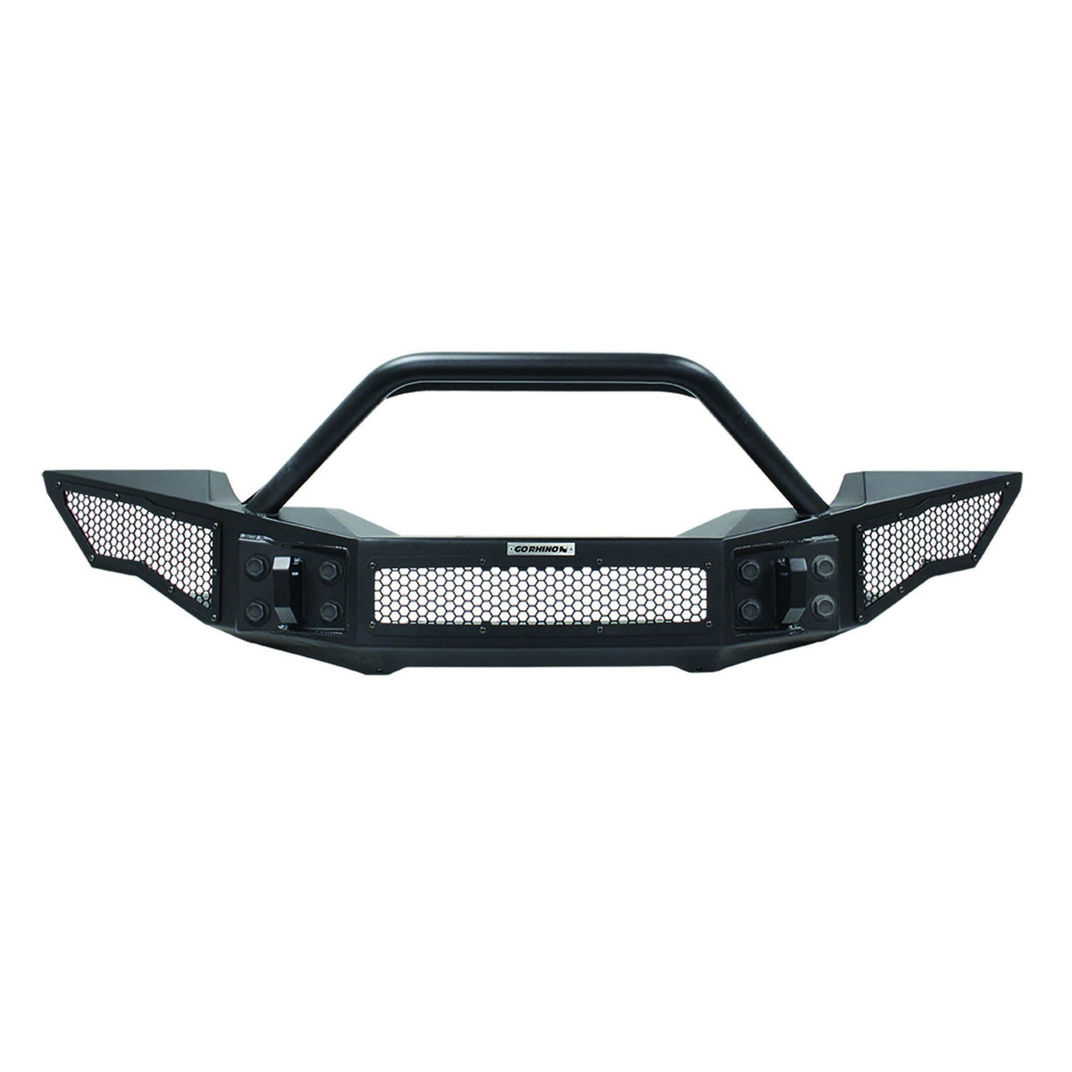 Rockline Front Full Width Bumper W/ Overrider Textured Black 2007-2024 Jeep Wrangler JK/JL 2020-2025 Jeep Gladiator Go Rhino