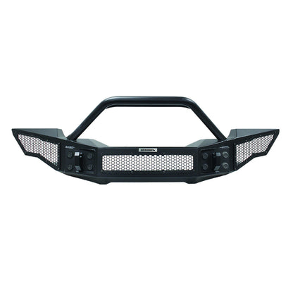 Rockline Front Full Width Bumper W/ Overrider Textured Black 2007-2024 Jeep Wrangler JK/JL 2020-2025 Jeep Gladiator Go Rhino
