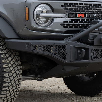 Rockline Winch Ready Front Full Width Bumper With Overrider For Ford Bronco Textured Black 2021-2026 Ford Bronco Go Rhino