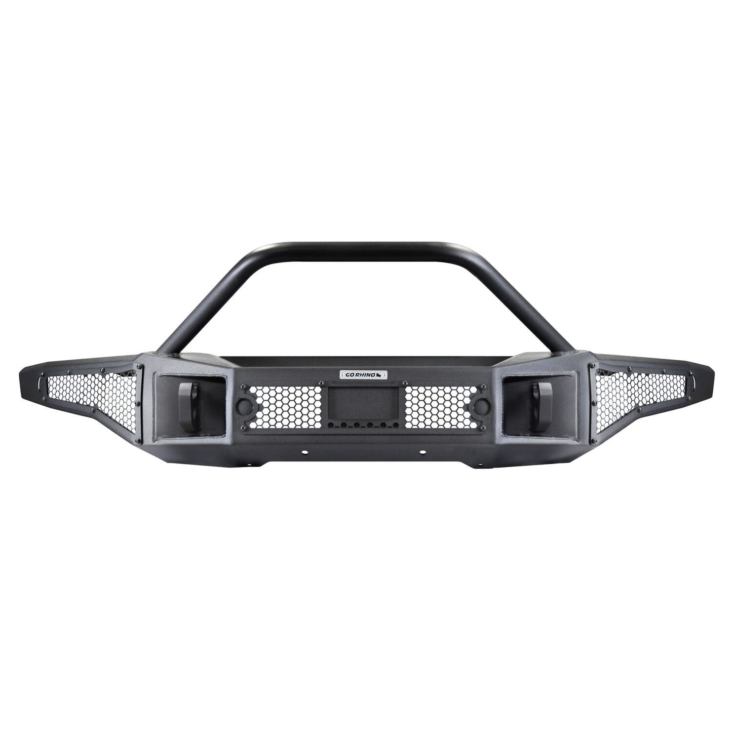 Rockline Winch Ready Front Full Width Bumper With Overrider For Ford Bronco Textured Black 2021-2026 Ford Bronco Go Rhino
