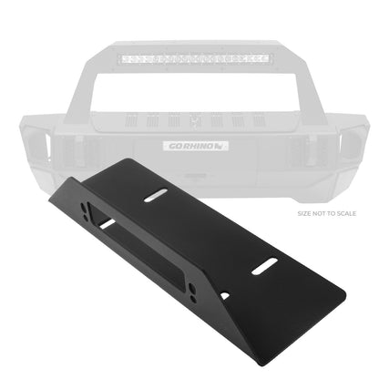 Rockline Bumper Fairlead Mount Plate Textured Black 2007-2025 Jeep Wrangler JK/JL 2020-2025 Jeep Gladiator 2021-2026 Ford Bronco Go Rhino