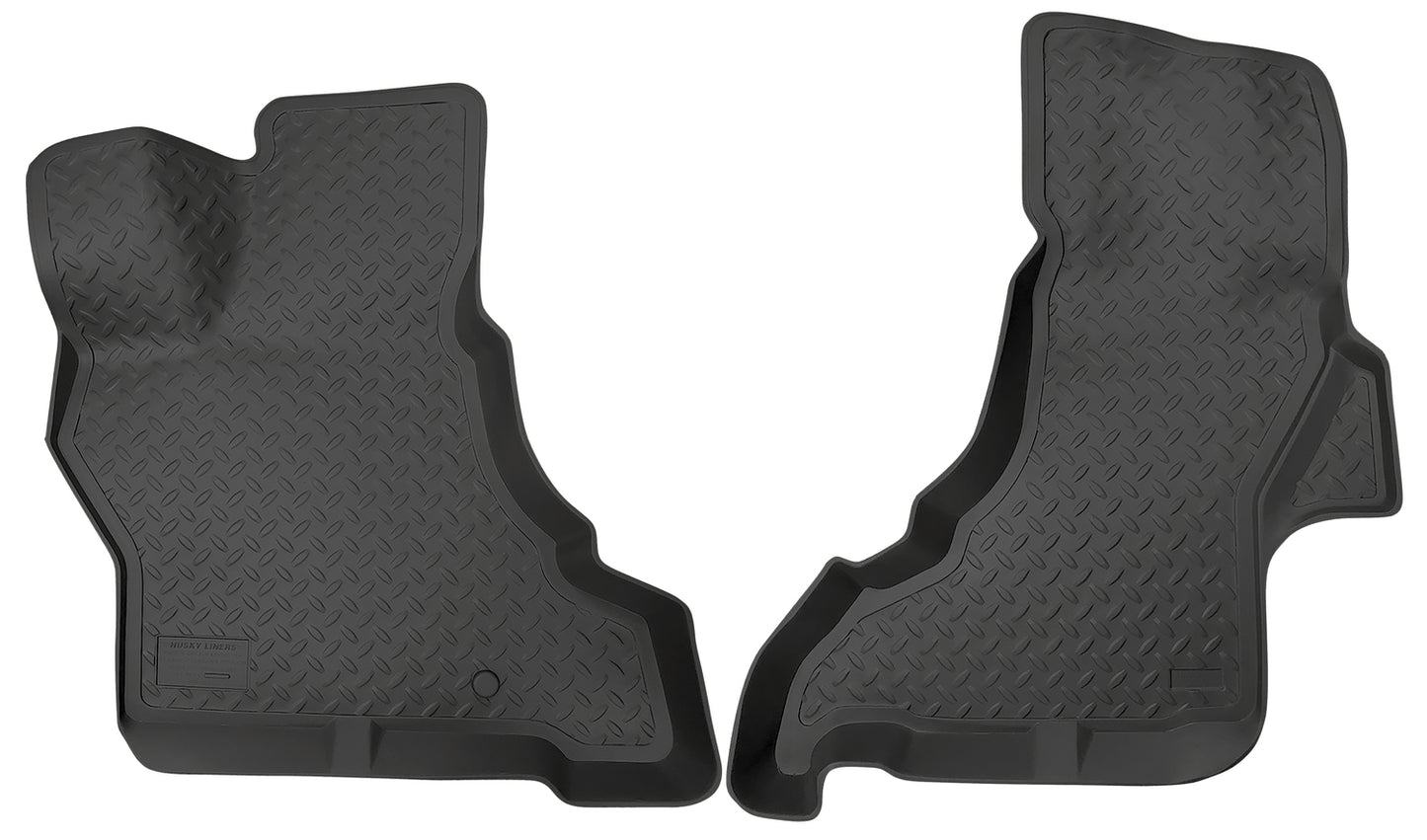 Classic Style Front Floor Liners For 1997-2023 E-150/E-250/E-350 Club Wagon Black Husky Liners