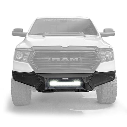 Element Front Bumper with Power Actuated Hide Away Light Bar Mount Textured Black 2019-2024 Ram 1500 Go Rhino