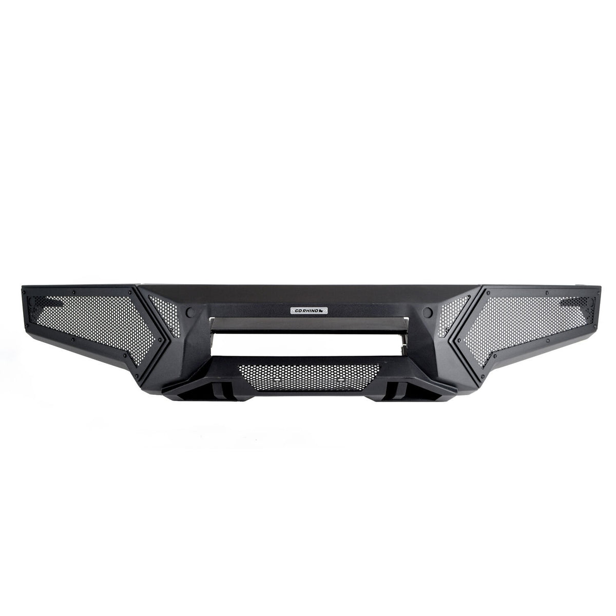 Element Front Bumper with Power Actuated Hide Away Light Bar Mount Textured Black 2019-2024 Ram 1500 Go Rhino