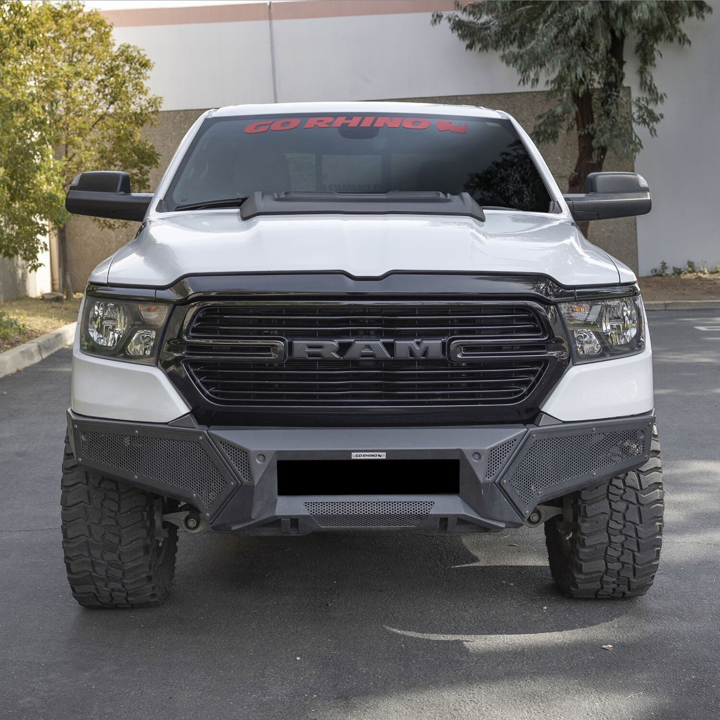 Element Front Bumper with Fixed Light Bar Mount Textured Black 2019-2024 Ram 1500 Go Rhino