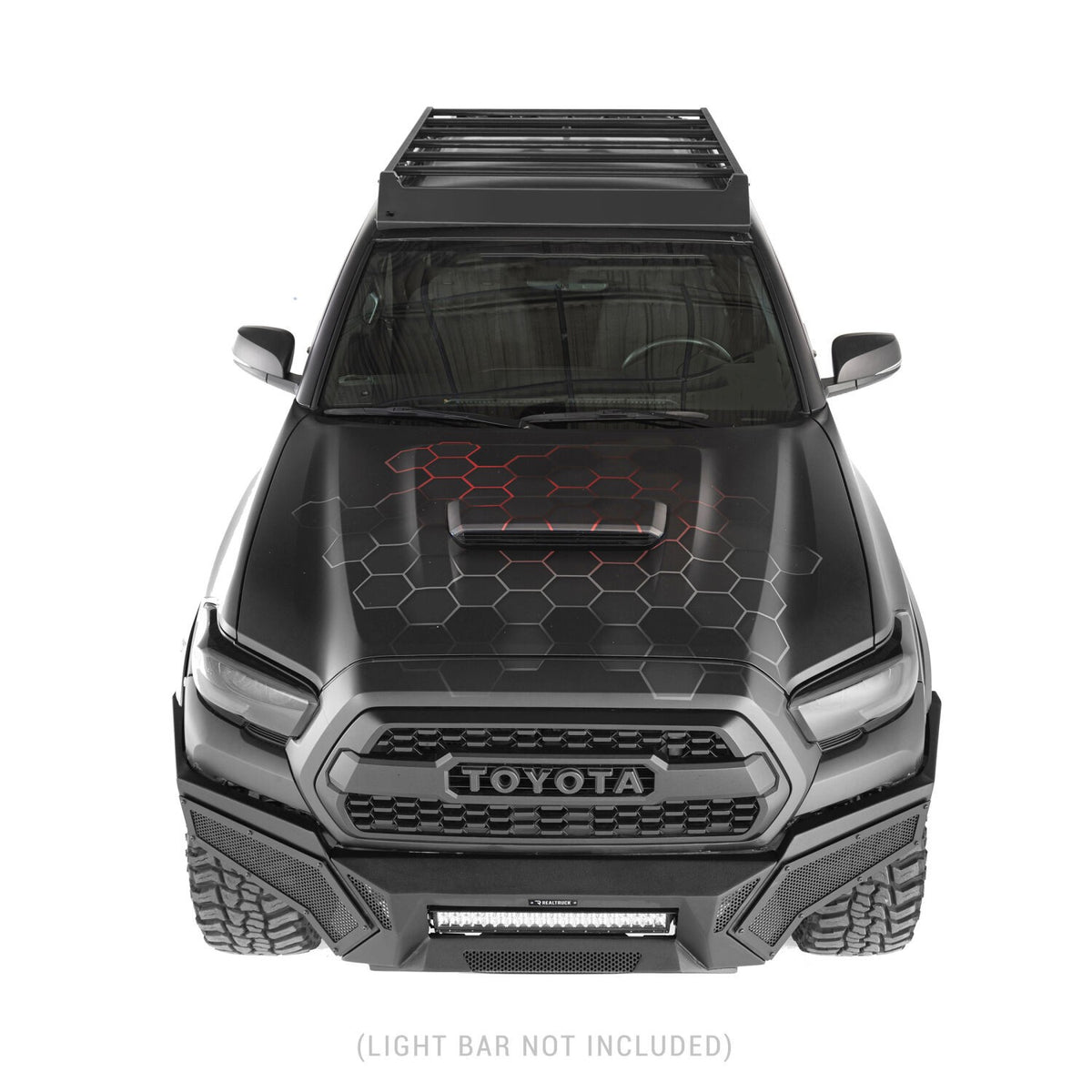 Element Front Bumper with Power Actuated Hide Away Light Bar Mount Textured Black 2016-2023 Toyota Tacoma Go Rhino