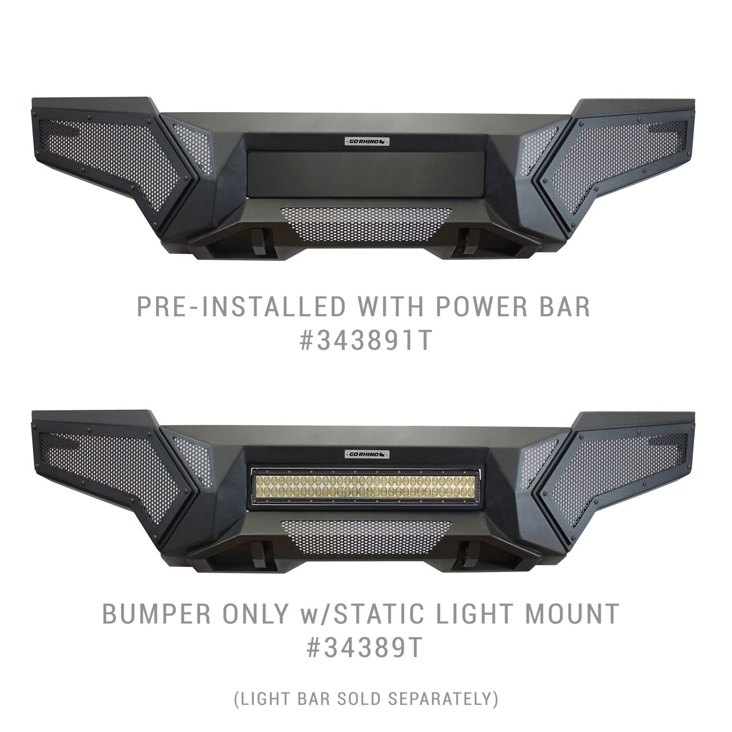 Element Front Bumper with Fixed Light Bar Mount Textured Black 2024-2026 Toyota Tacoma Go Rhino