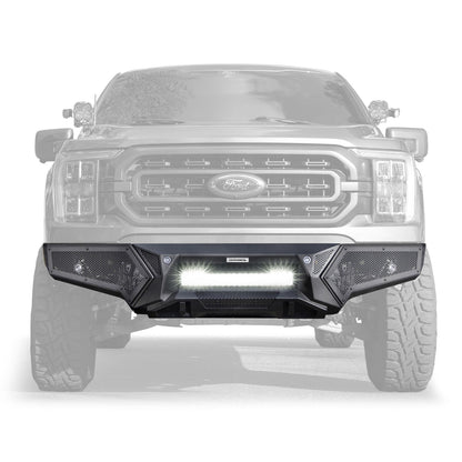Element Front Bumper with Power Actuated Hide Away Light Bar Mount Textured Black 2021-2023 Ford F-150 Go Rhino