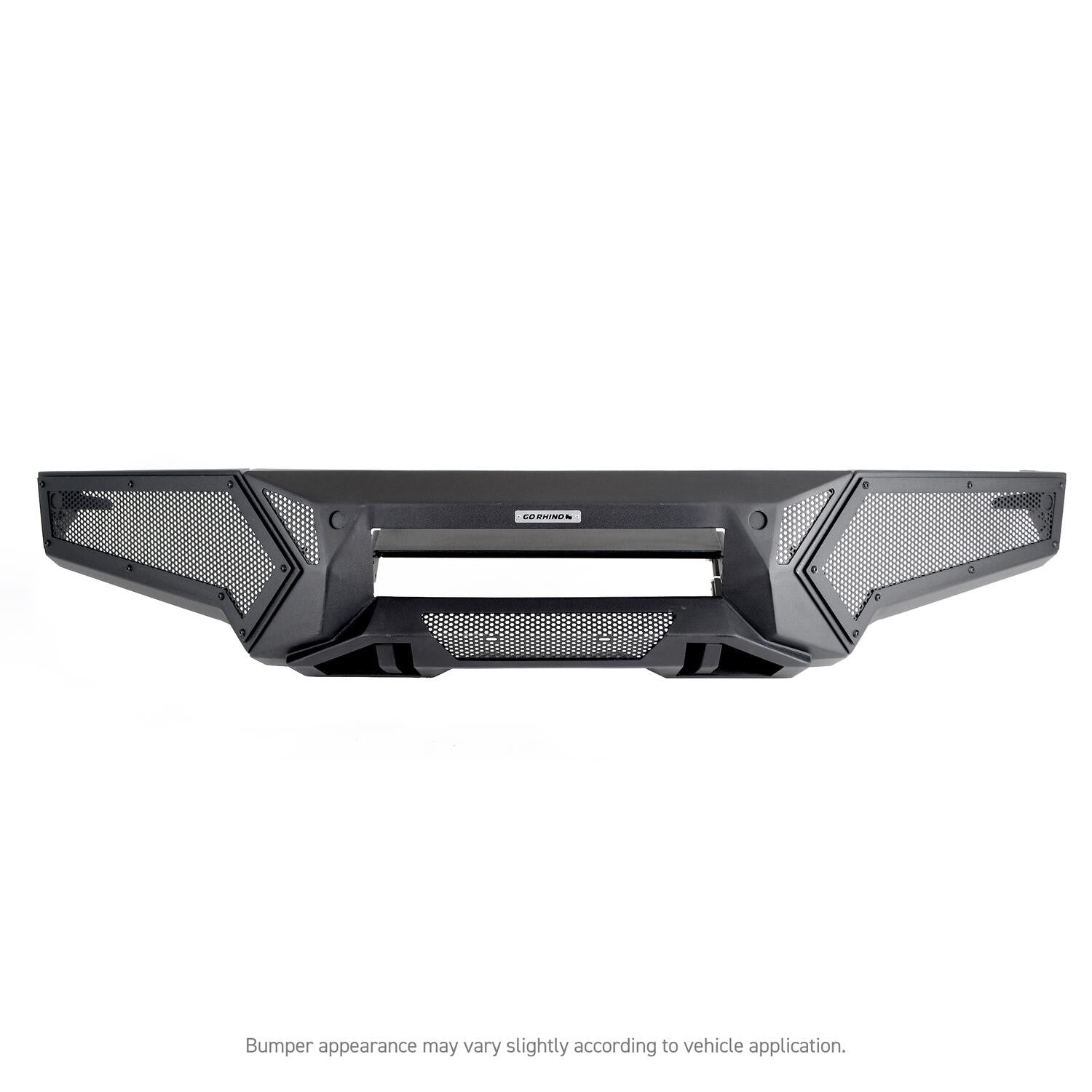 Element Front Bumper with Power Actuated Hide Away Light Bar Mount Textured Black 2021-2023 Ford F-150 Go Rhino