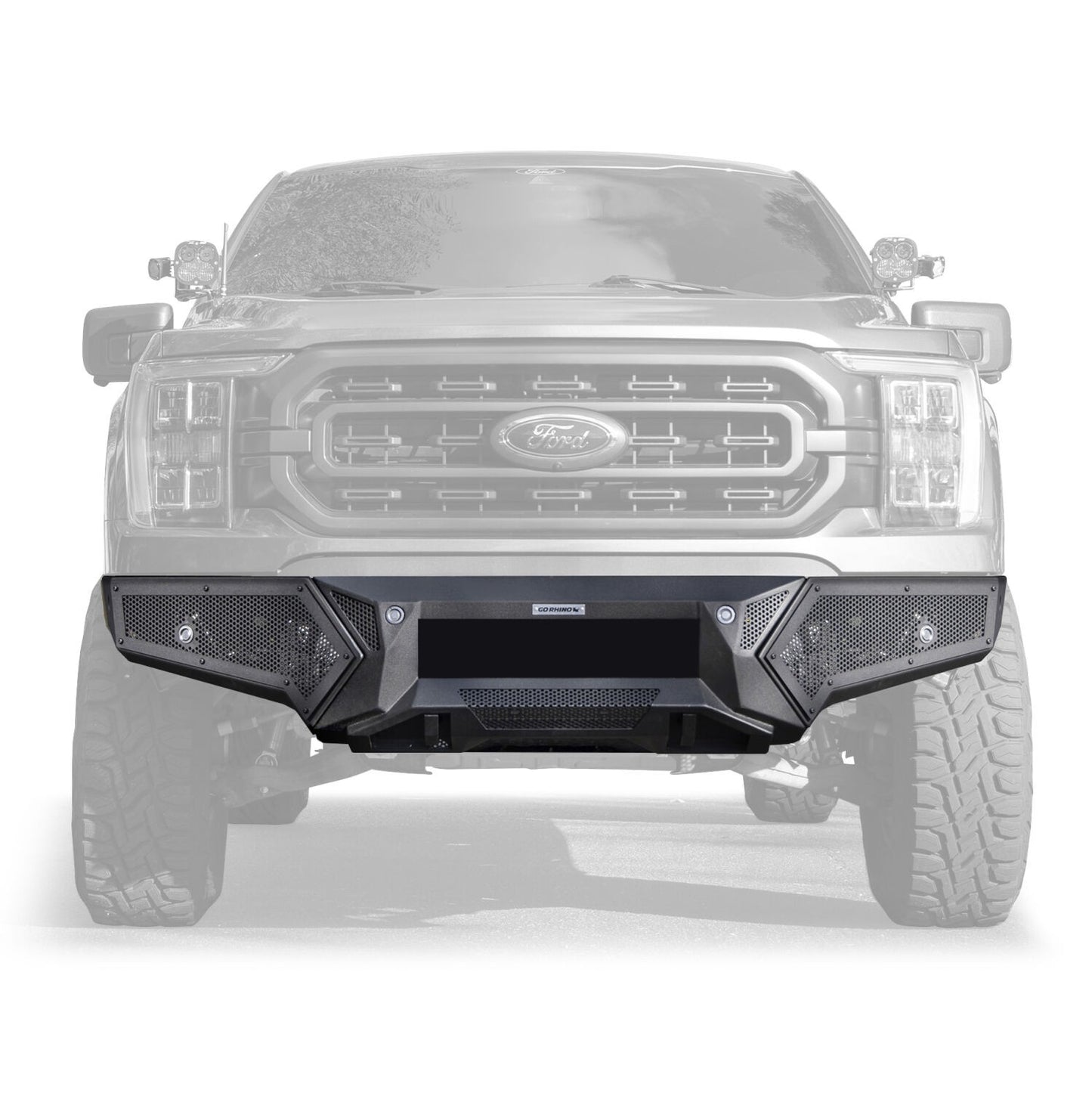 Element Front Bumper with Fixed Light Bar Mount Textured Black 2021-2023 Ford F-150 Go Rhino