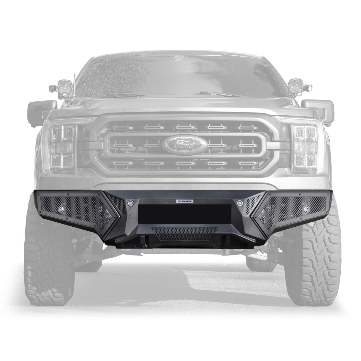 Element Front Bumper with Fixed Light Bar Mount Textured Black 2021-2023 Ford F-150 Go Rhino
