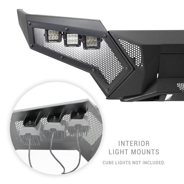 Element Front Bumper with Fixed Light Bar Mount Textured Black 2021-2023 Ford F-150 Go Rhino