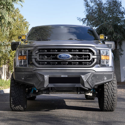Element Front Bumper with Fixed Light Bar Mount Textured Black 2021-2023 Ford F-150 Go Rhino