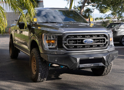Element Front Bumper with Fixed Light Bar Mount Textured Black 2021-2023 Ford F-150 Go Rhino