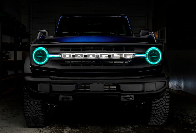 Oracle 21-22 Ford Bronco Headlight Halo Kit w/DRL Bar - Base Headlights -w/BC1 Controller