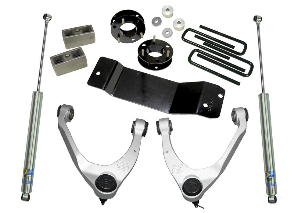 3.5 Inch Lift Kit 2007-2016 Chevy Silverado and GMC Sierra 4WD with Cast Steel Control arms with Shocks Superlift