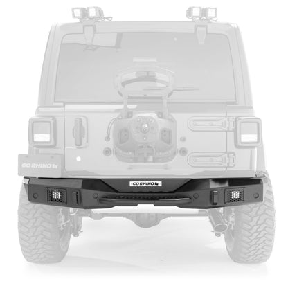 Rockline Rear Full Width Bumper Textured Black For 2007-2018 Jeep Wrangler JK Go Rhino