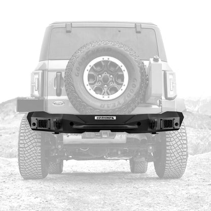 Rockline Rear Full Width Bumper for Ford Bronco Textured Black 2021-2026 Ford Bronco Go Rhino