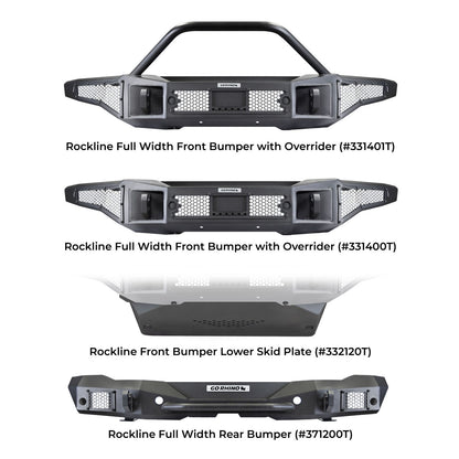 Rockline Rear Full Width Bumper for Ford Bronco Textured Black 2021-2026 Ford Bronco Go Rhino