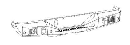 Rockline Rear Full Width Bumper Textured Black 2020-2025 Jeep Gladiator Go Rhino