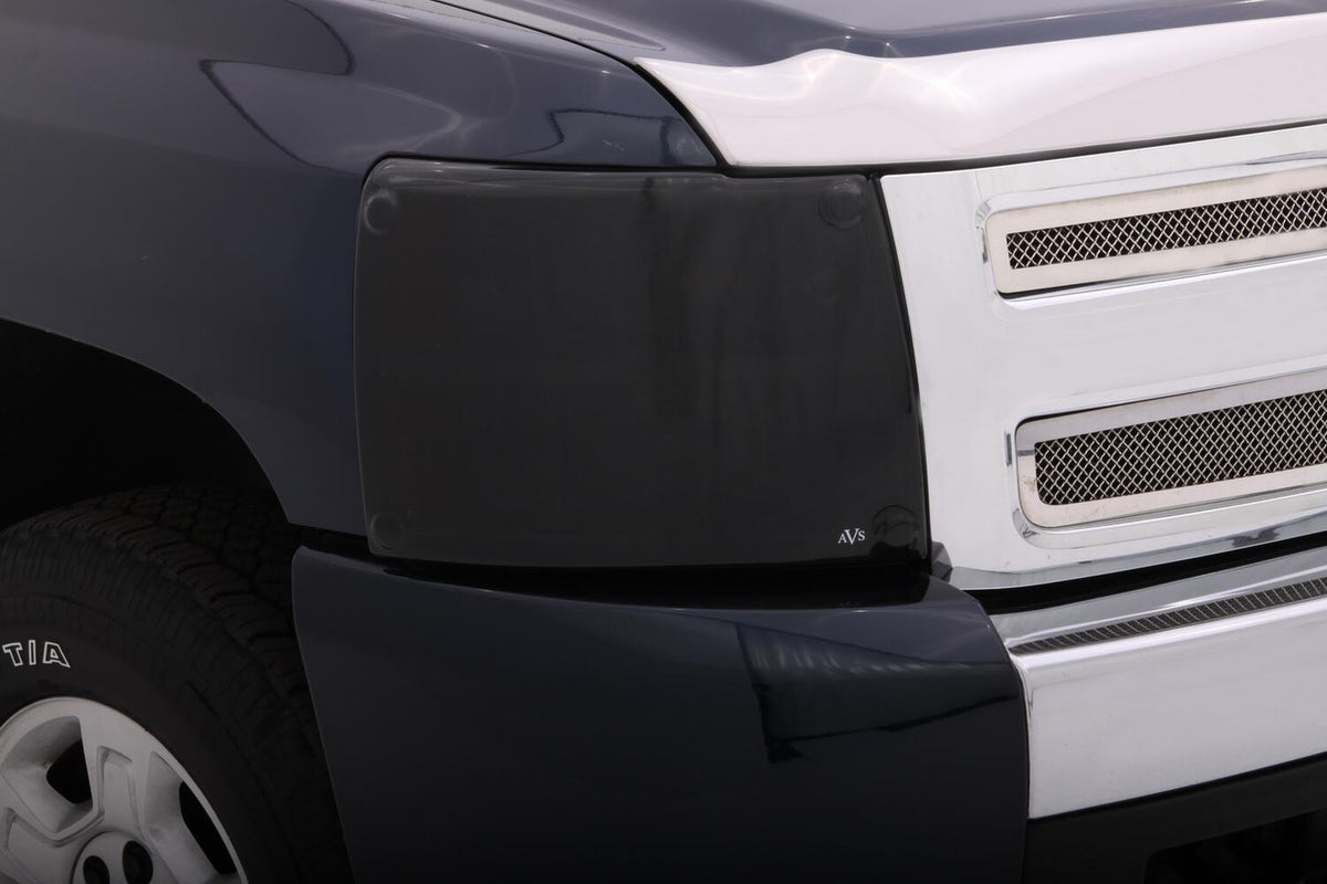 Headlight Covers for 2007-2013 Chevrolet Silverado 1500 Smoke Black Out 2pc. AVS