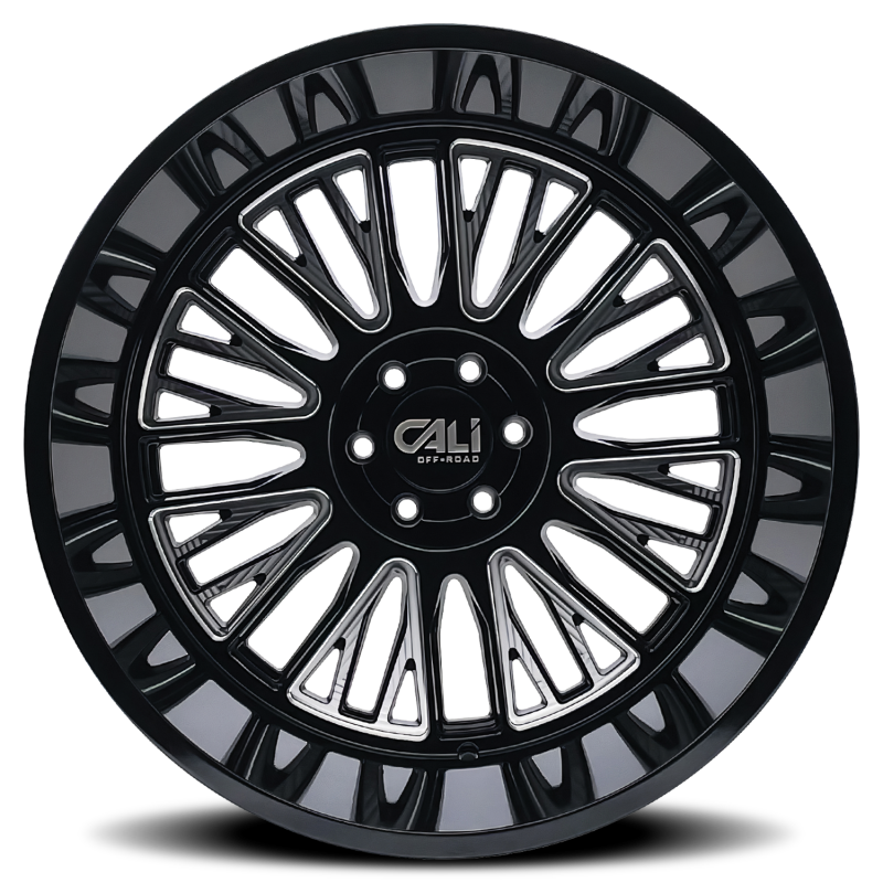 Cali Off-Road 9116 Vertex 22x12 / 6x135 BP / -44mm Offset / 87.1mm Hub Gloss Black Milled Wheel