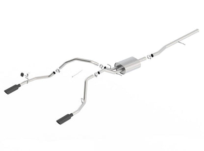 Borla 14 Silv/Sierra C/B Exhaust ATAK 1500 5.3L V8 AT/MT 2&4WD Ext Cab (78.7) WB - Black Chrome