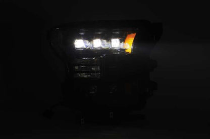 AlphaRex 17-20 Ford Raptor NOVA LED Proj Headlights Plank Style Alpha Black w/Activ Light/Seq Signal