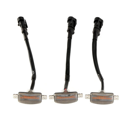 (3pcs/set)  LED Front Grille Lights Raptor Style Amber Light Fit for Chevrolet Silverado 1500 2016-2021 (Amber shell/ Smoked shell）