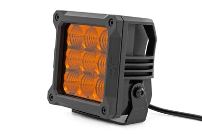 4 Inch LED Amber Light Pods | Square | Amber DRL | Pair