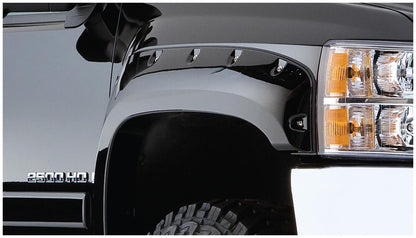 Black Cutout Style Smooth Finish 4-Piece Fender Flare Set For 2007-2013 Chevrolet Silverado 1500 Fits 69.3 Inch Bed Bushwacker