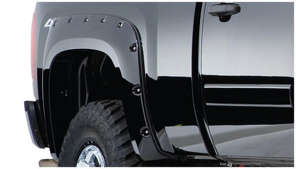 Black Cutout Style Smooth Finish 4-Piece Fender Flare Set For 2007-2013 Chevrolet Silverado 1500 Fits 69.3 Inch Bed Bushwacker
